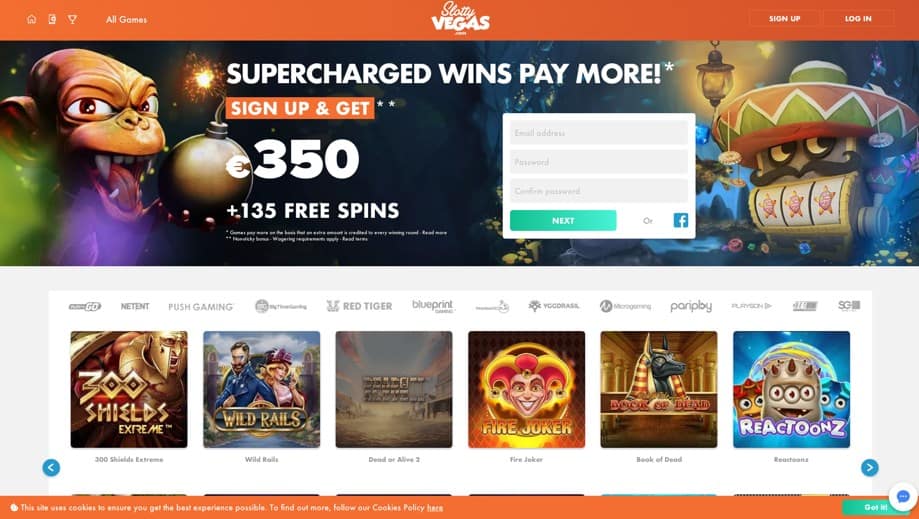 GoSlotty Casino Homepage