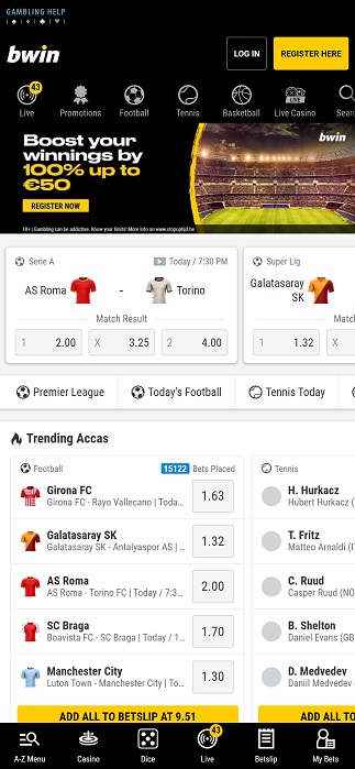 Bwin casino sportweddenschappen vanaf uw mobiele telefoon