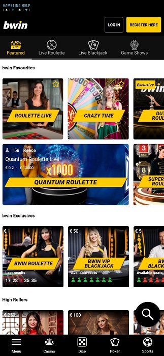 bwin mobiele casinospellen