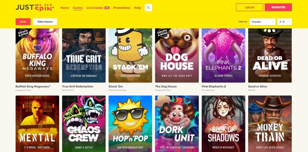 JustSpin casino spellen