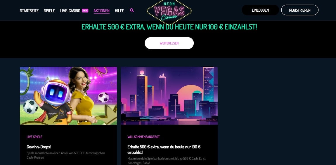Neon Vegas Casino bonus