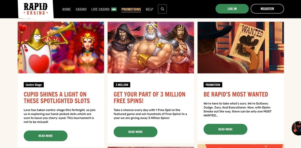 Rapid Casino bonus