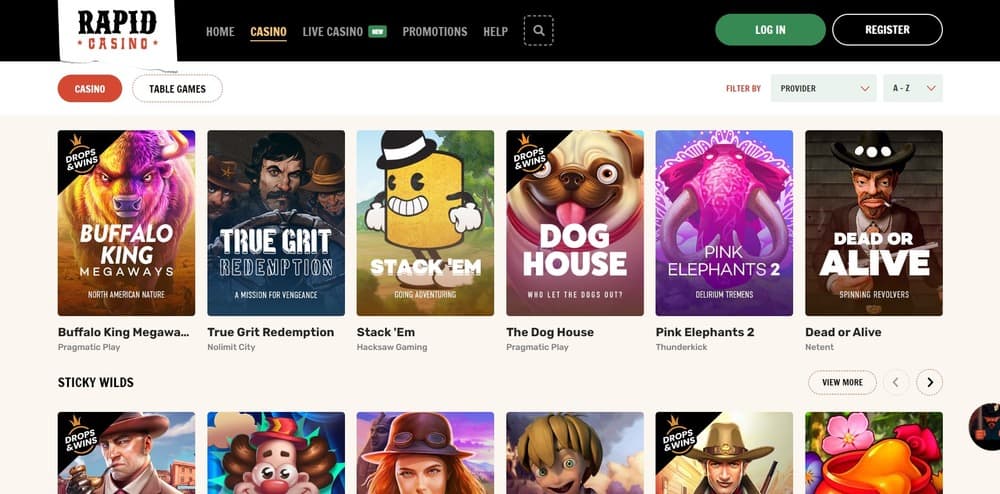 Rapid Casino spellen