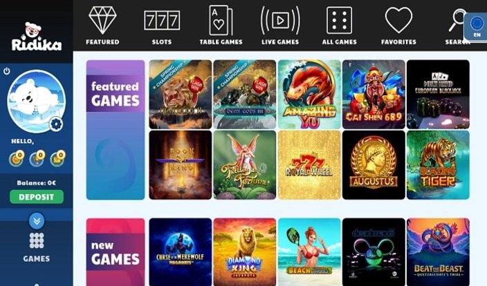 Ridika Casino Spellen