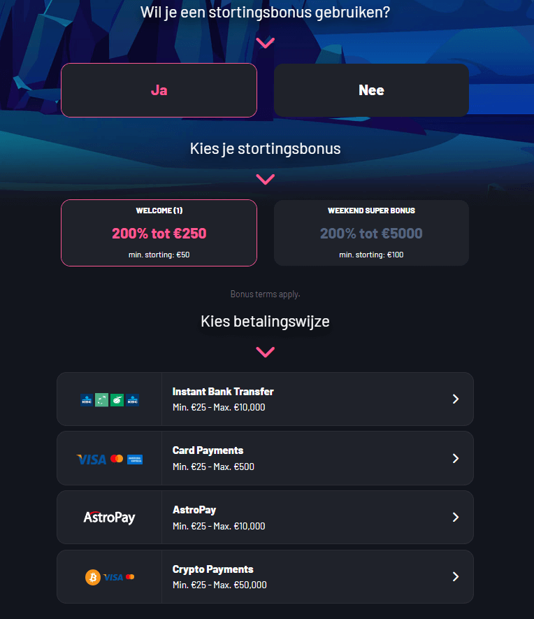 Deposit at Seven Casino