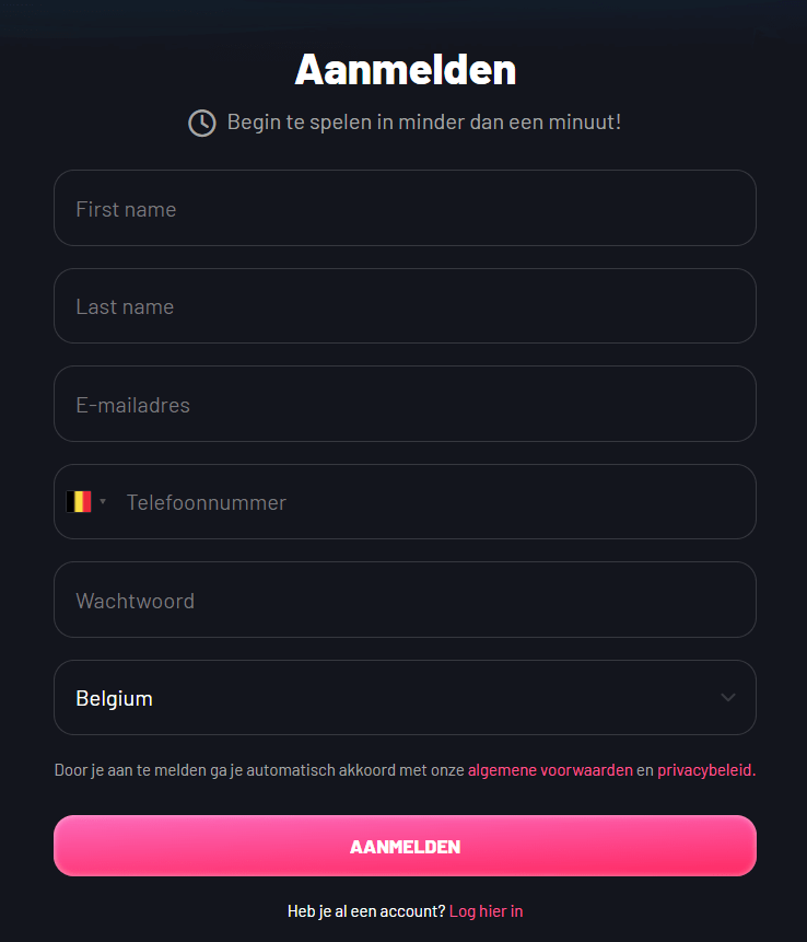 Registreren Seven Casino