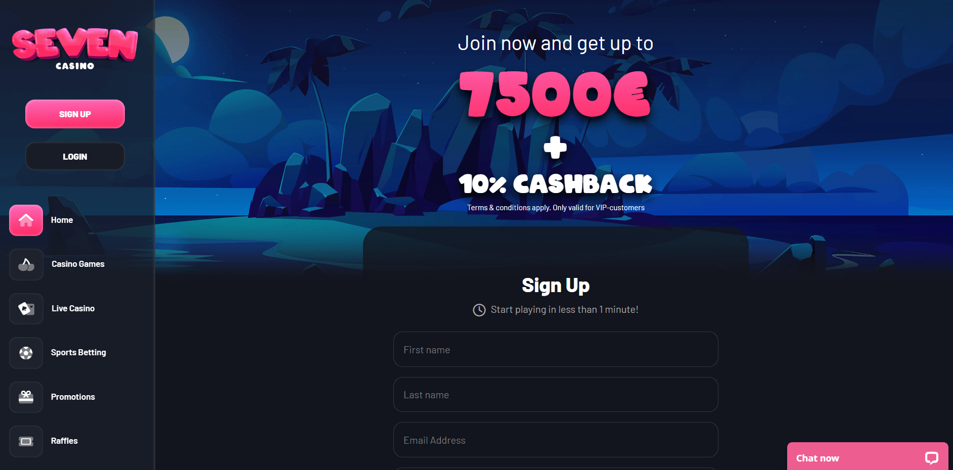 Seven casino main page