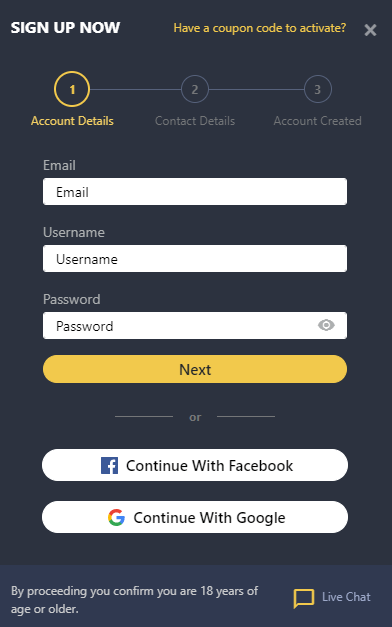 registration process 24slots