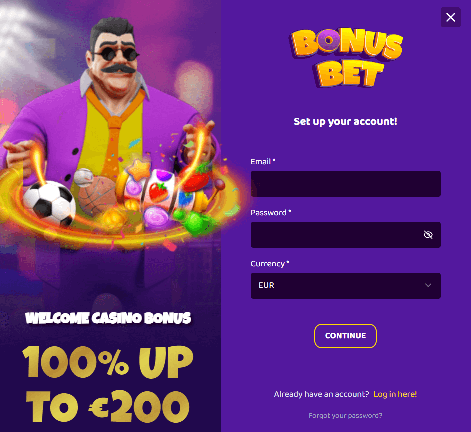bonusbet casino registration