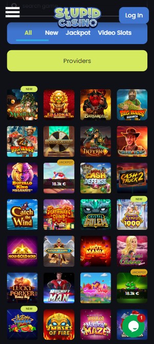 mobiele screenshot van de stupid casino populaire gokkasten