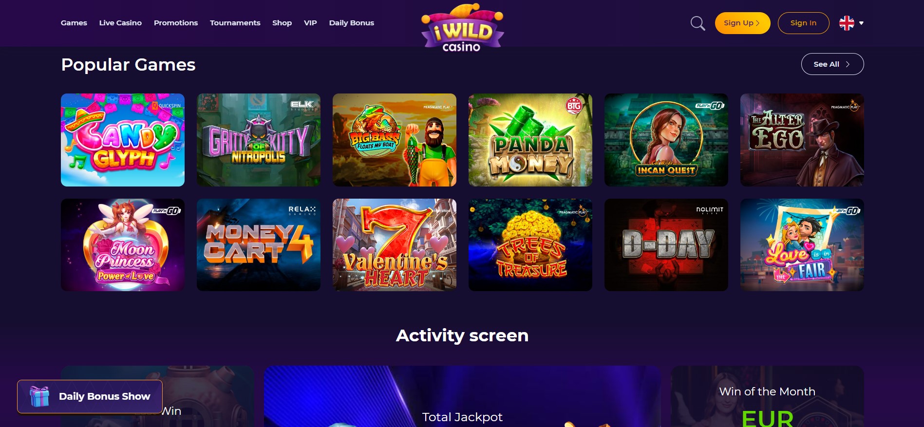 de populairste spellen op de website van iWild Casino