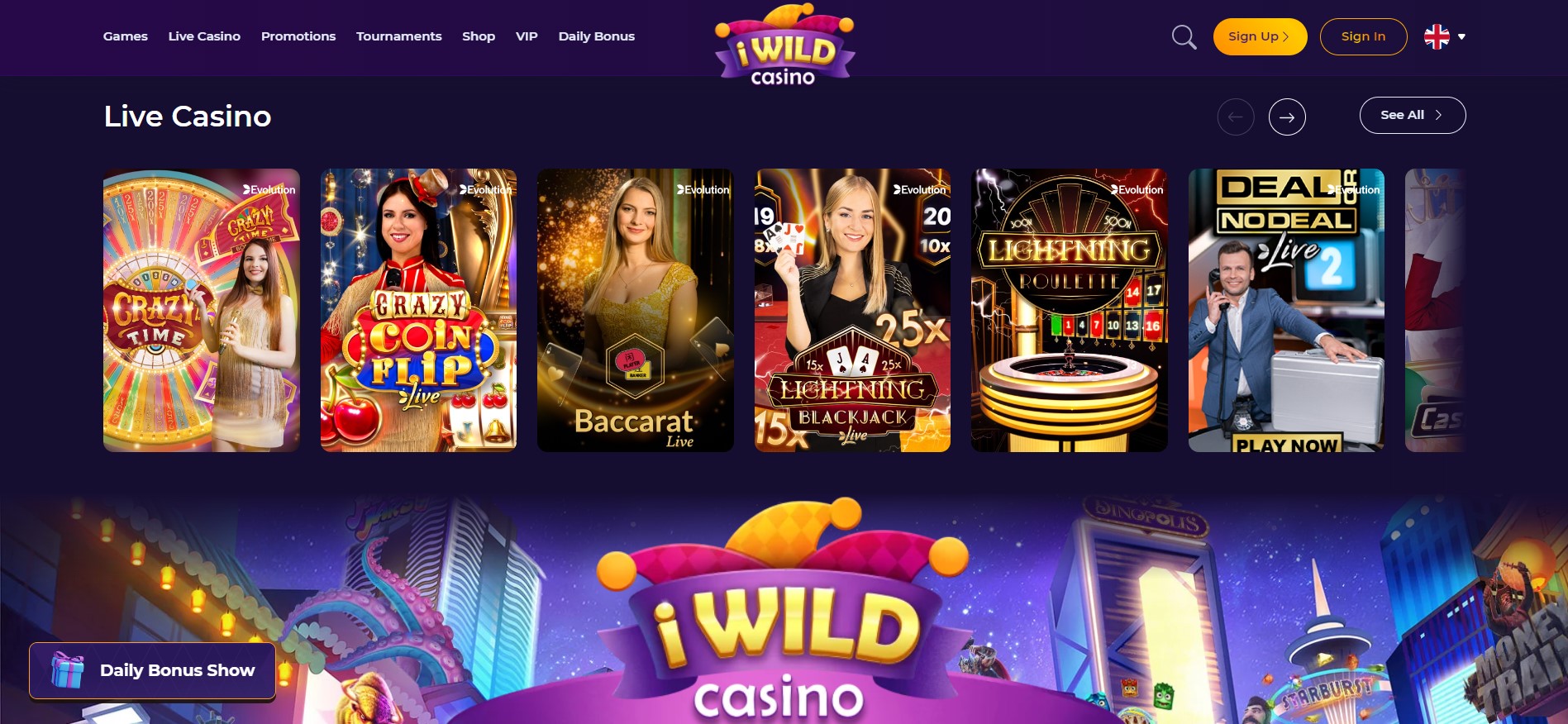 live casinospellen van iWild Casino