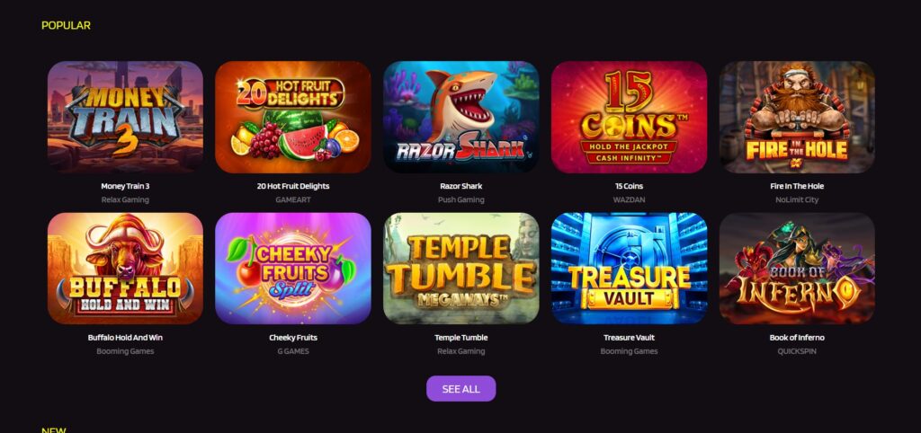 ProntoBet casino spelaanbod