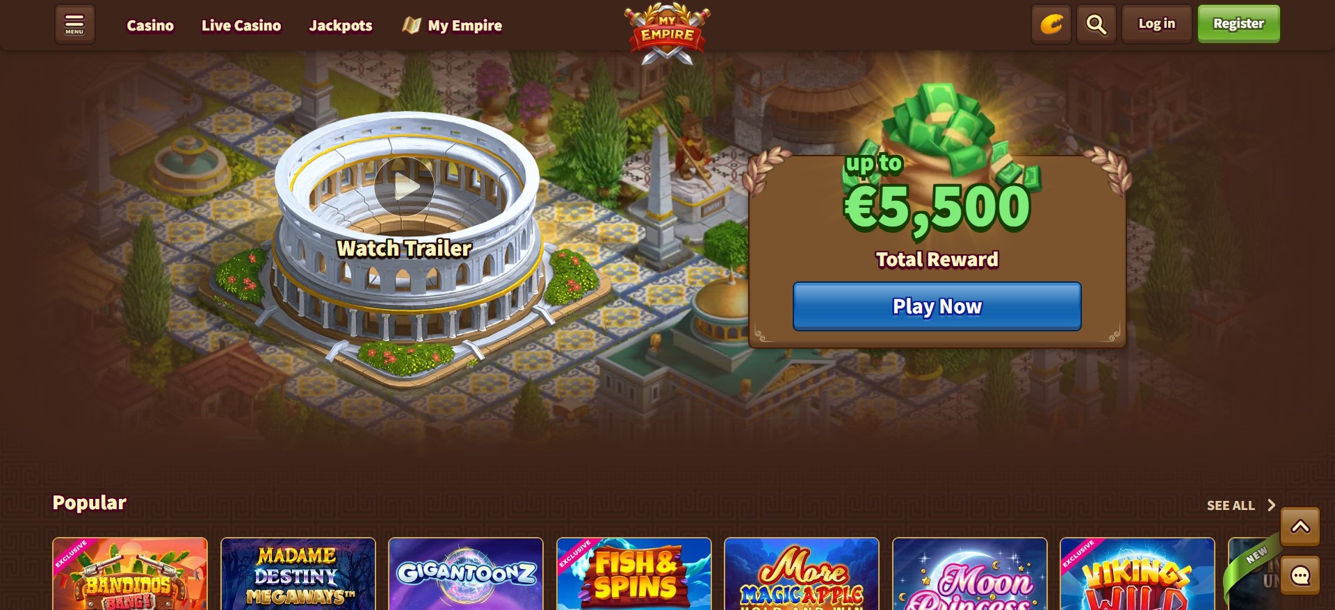 trailer voor het populaire spel bij MyEmpire Casino