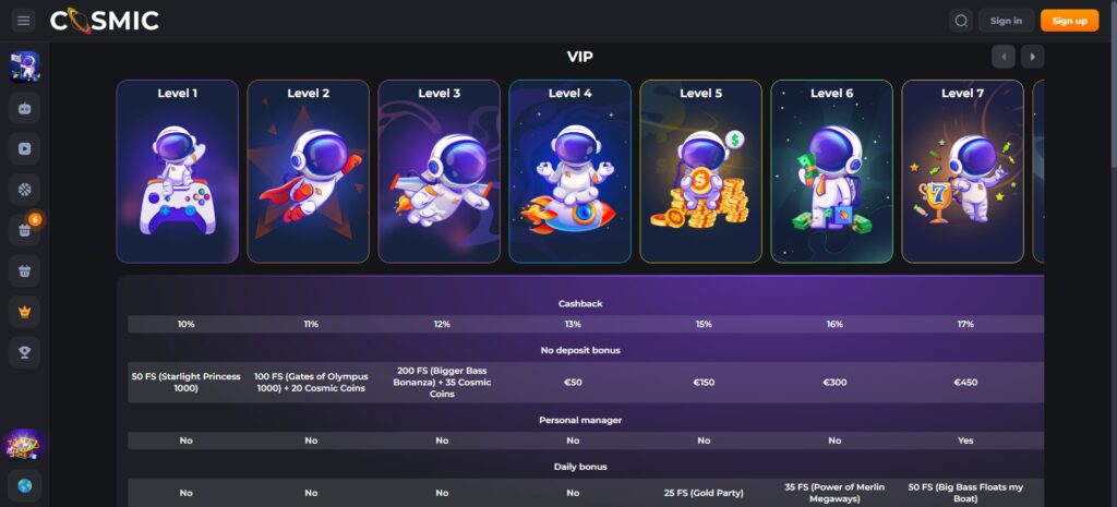 cosmic vip