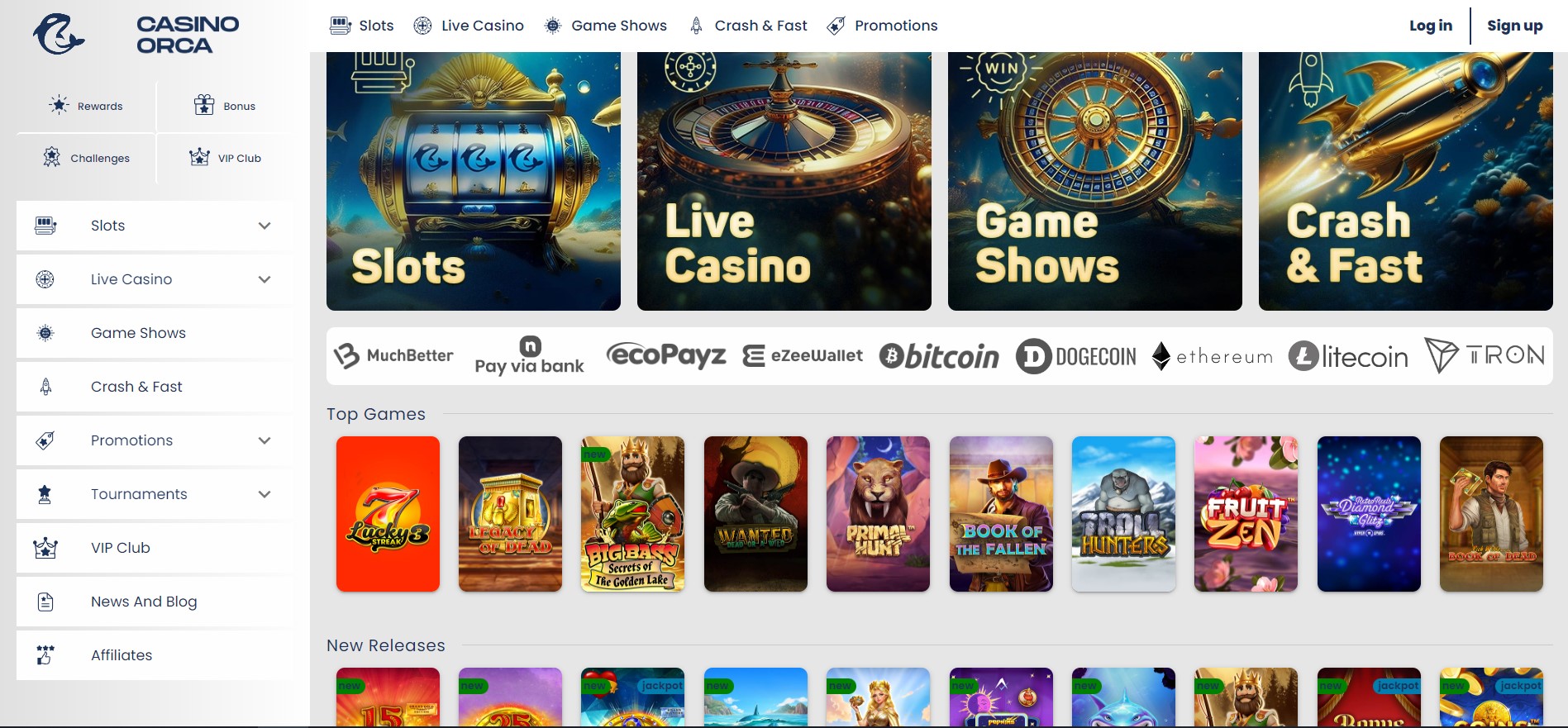 startpagina casino orca
