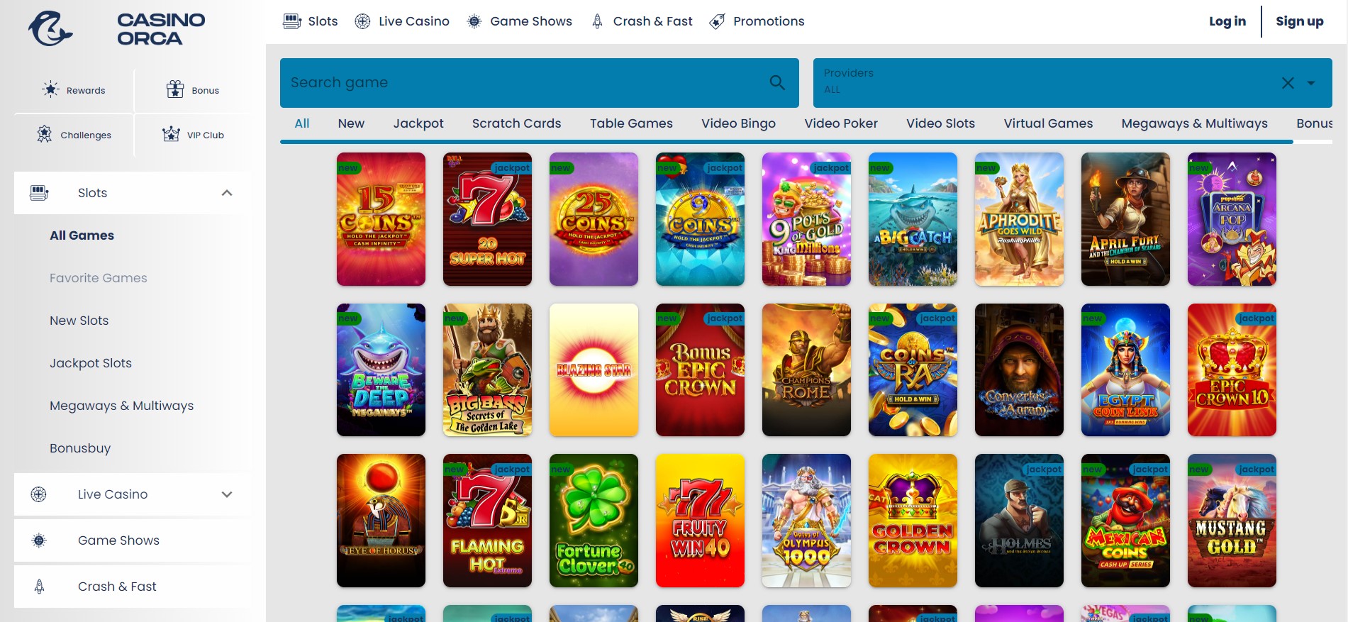 populaire gokkasten in casino orca
