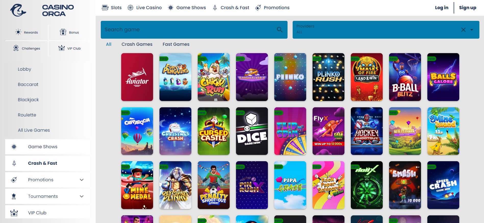 crashspellen in casino orca