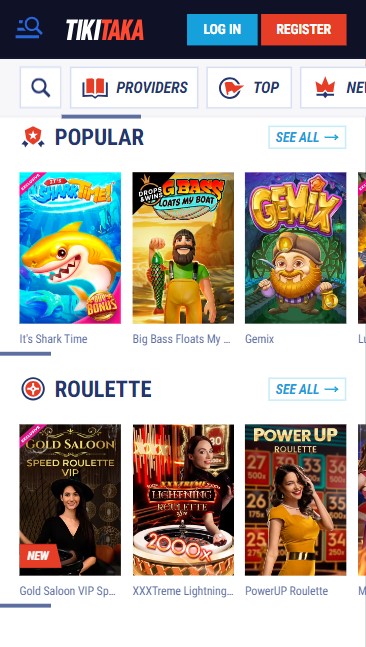 mobiele screenshot van de populair gokkasten op de TikiTaka casino