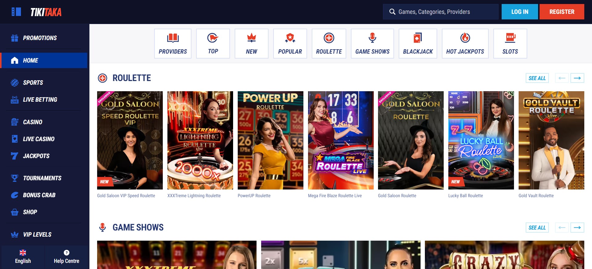 roulette spelen op de TikiTaka casino website