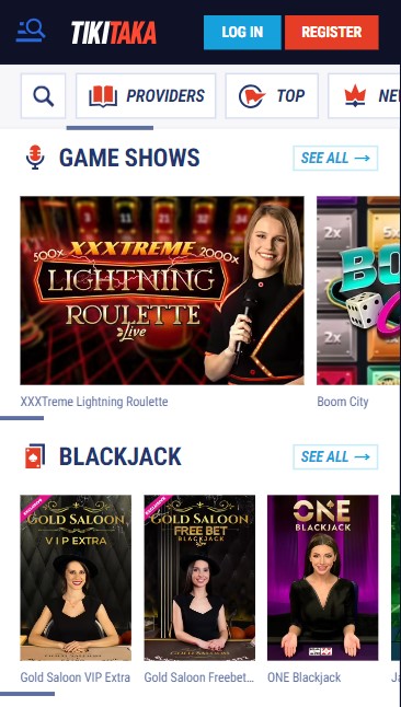 gaming apps op de TikiTaka casino website