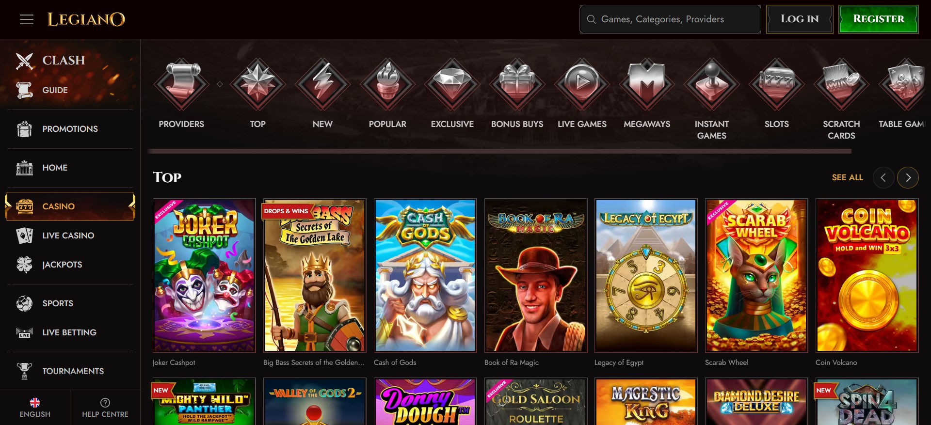 top casinospellen legiano casino