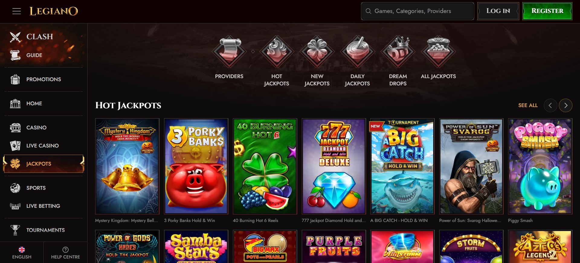 hete jackpots op legiano casino