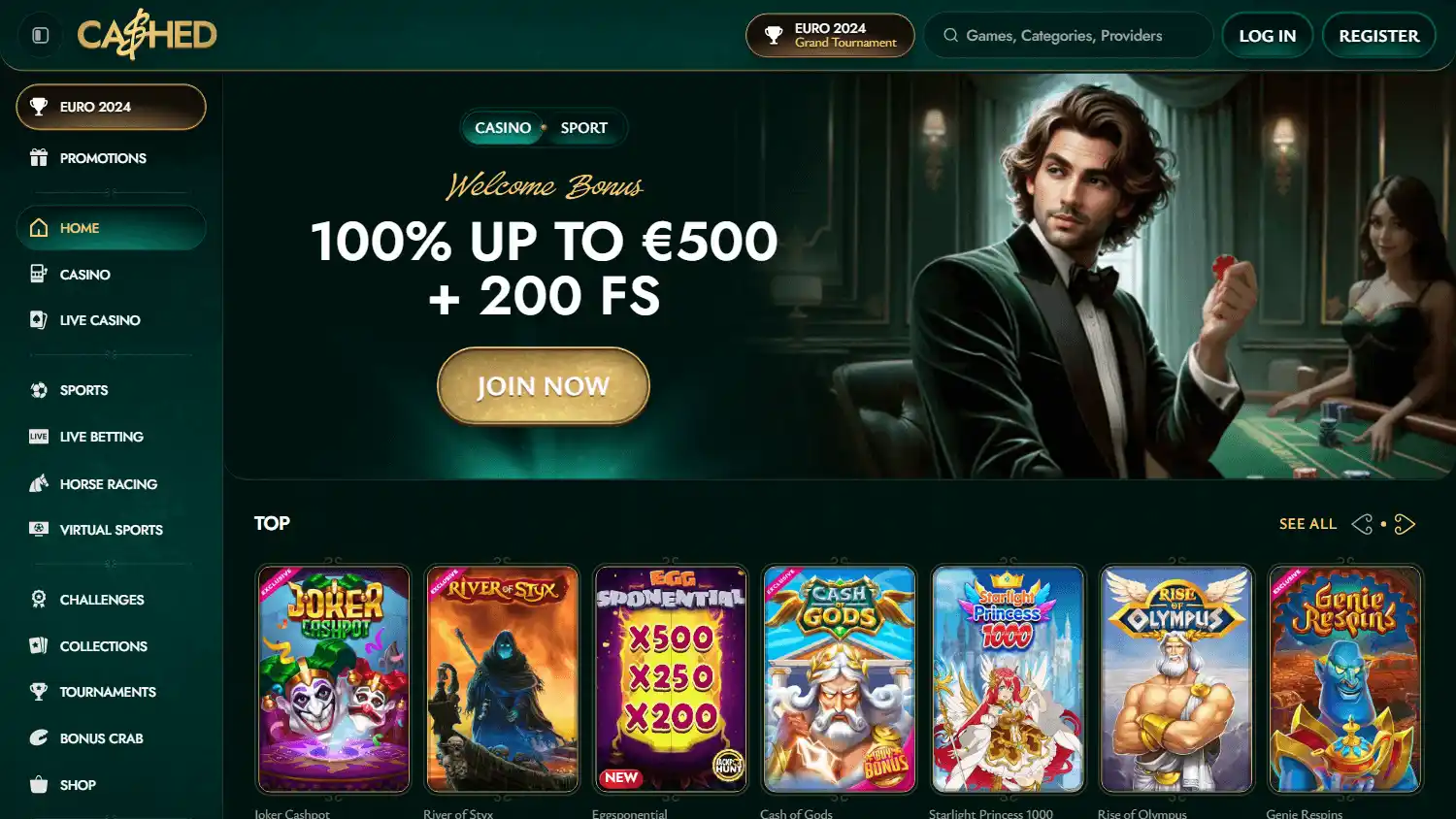 startpagina cashed casino