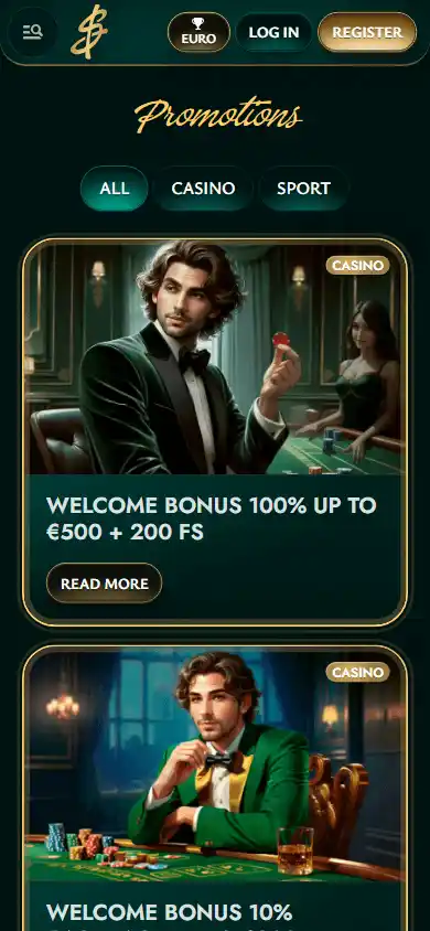 mobiel screenshot van de welkomstbonus op cashed casino