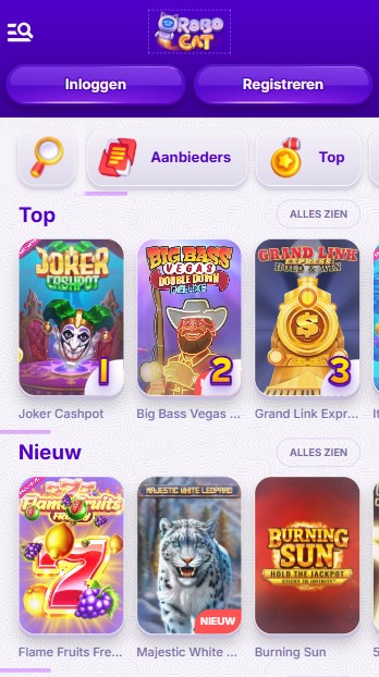 mobiele screenshot van gokautomaten in Robocat Casino