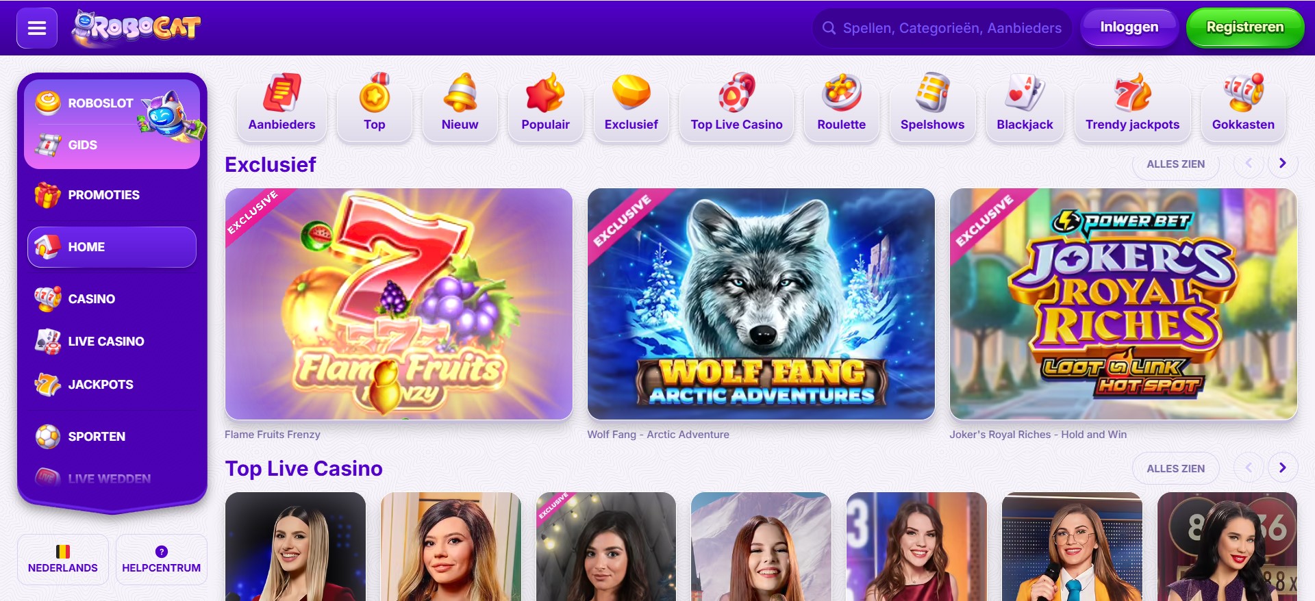 exclusieve fruitautomaten in Robocat casino