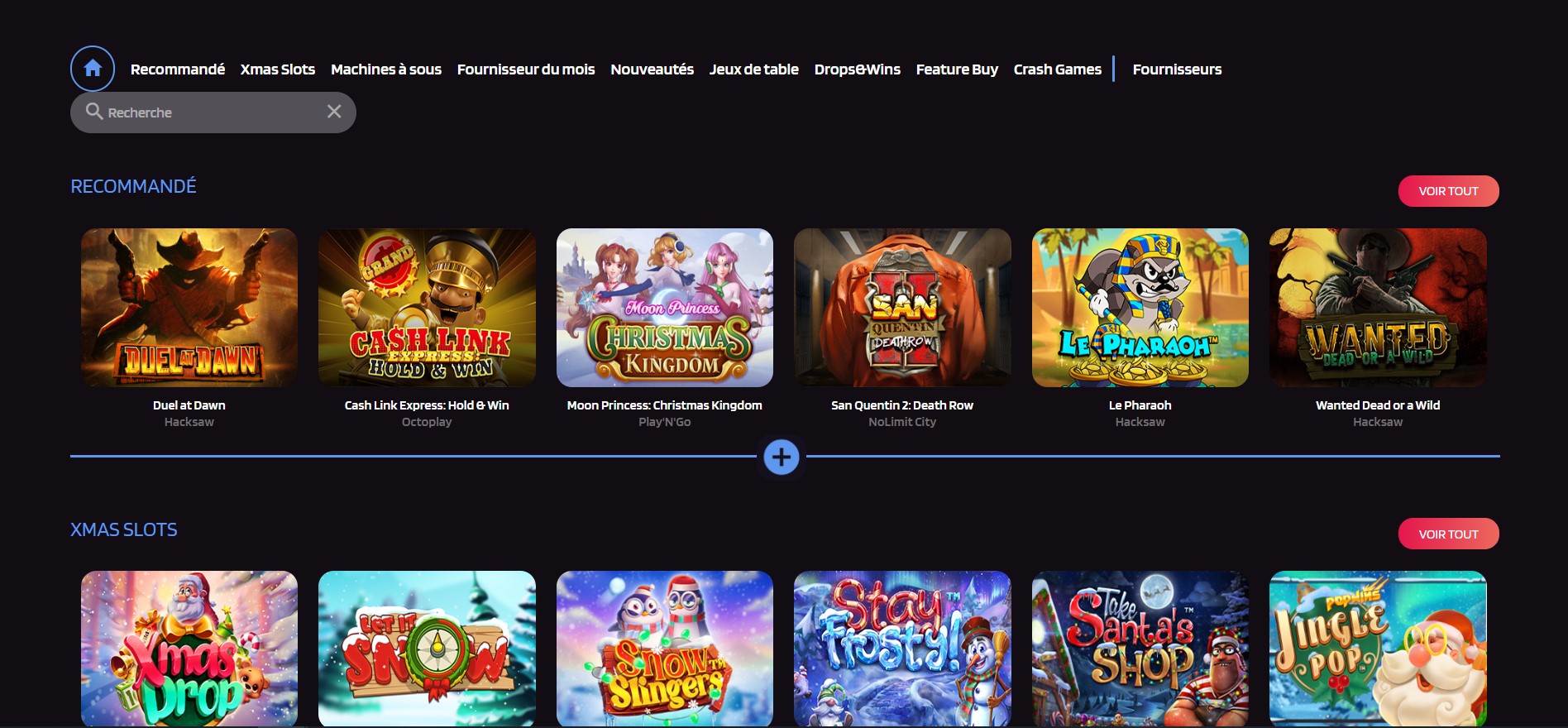 aanbevelingen voor casinospellen op de website van trivelabet