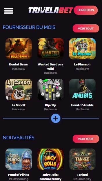 mobiele screenshot van leverancier van de maand op trivelabet website