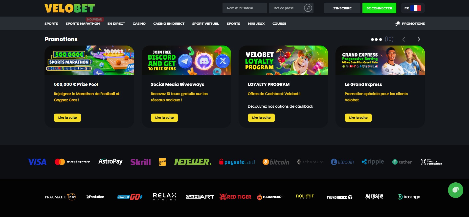 promoties in Velobet casino