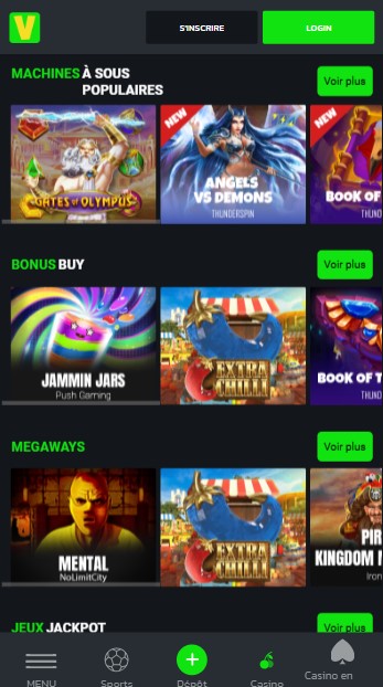 mobiele screenshot van slots in Velobet casino