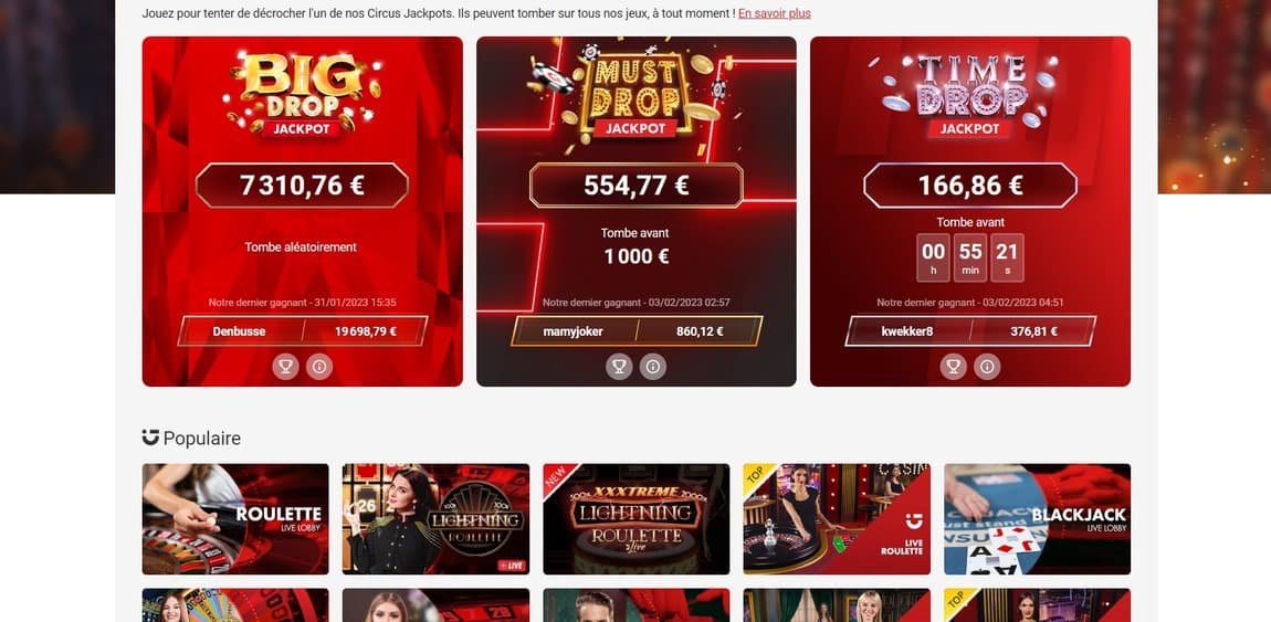 Circus casino live