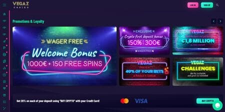 Vegaz Casino Screenshot 2