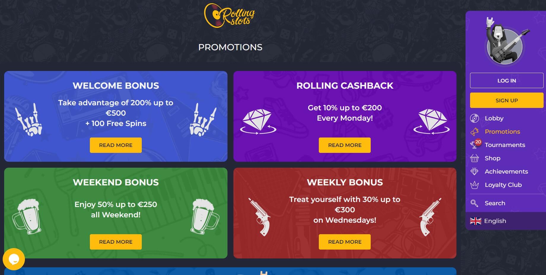 rolling slots promotions