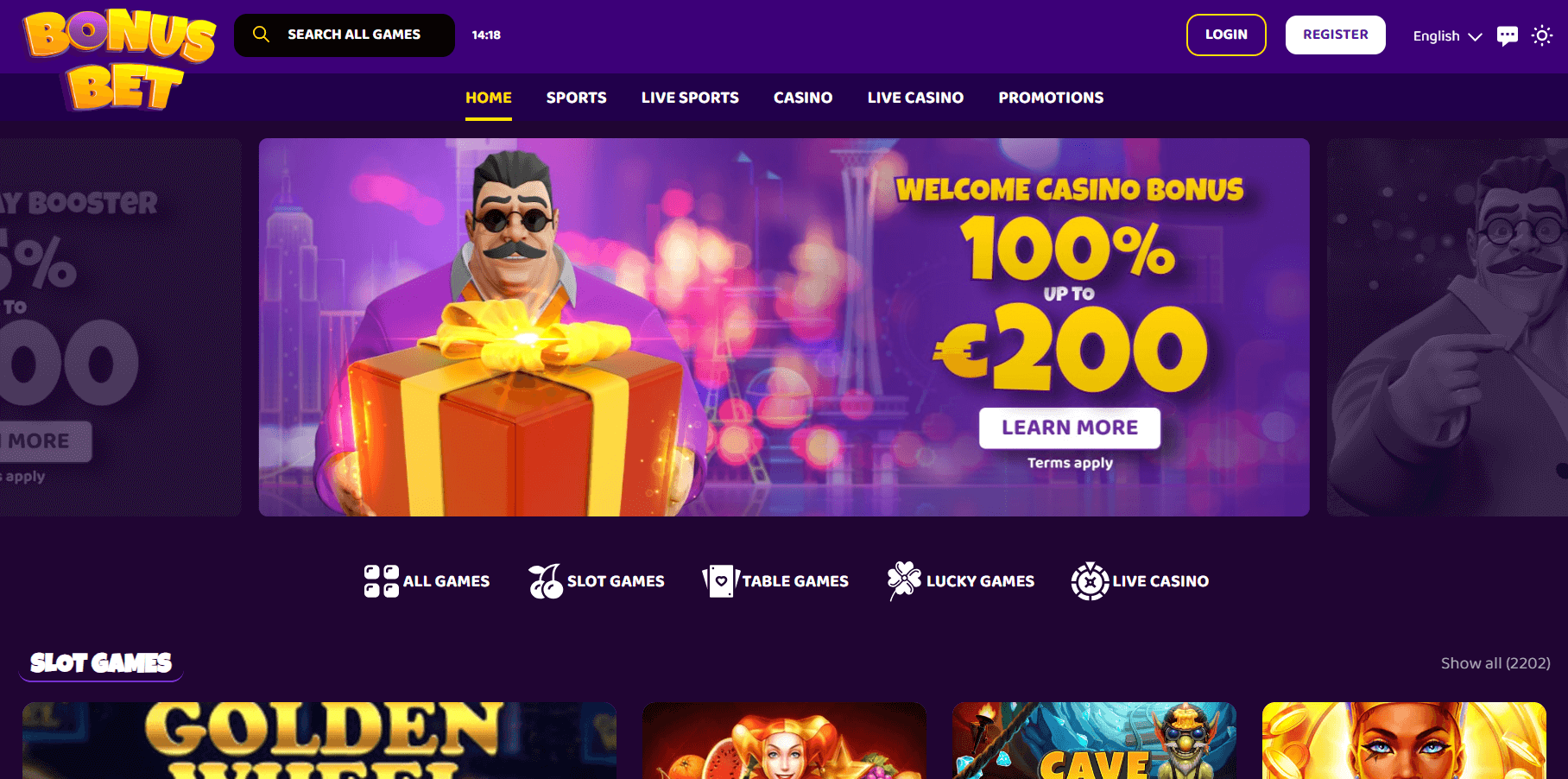 bonusbet casino homepage