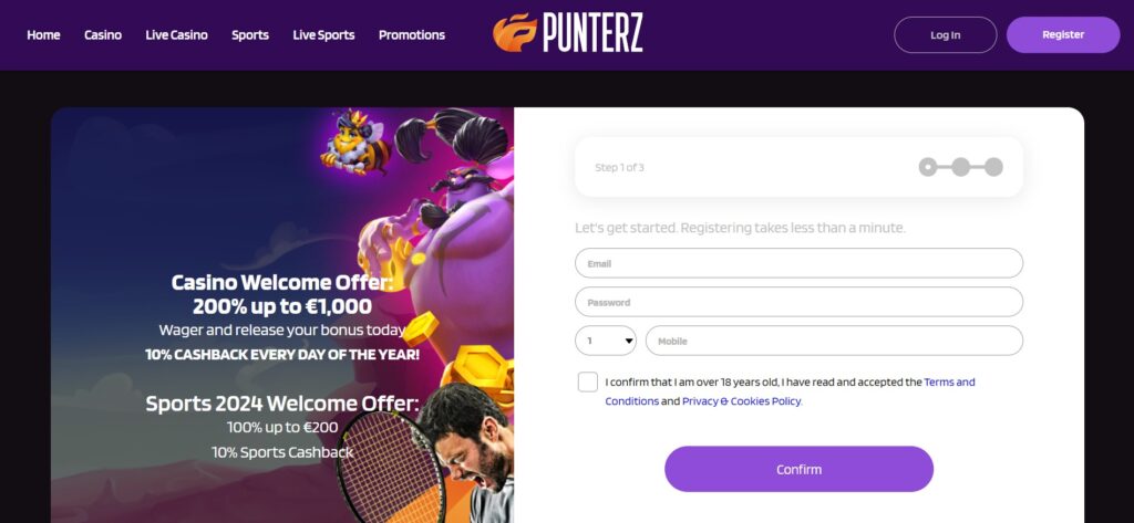 punterz casino reg