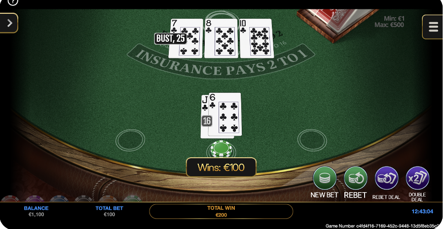 BlackJack Online game van SpinOro