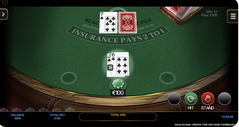 BlackJack Online van SpinOro screenshot
